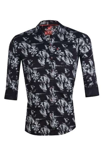 Men's Cotton Printed Casual Shirt for Men -Full Sleeves - L